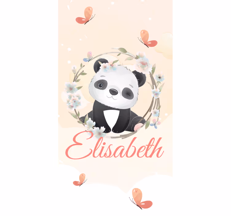 Store enrouleur chambre enfant bébé panda avec nom - TenStickers