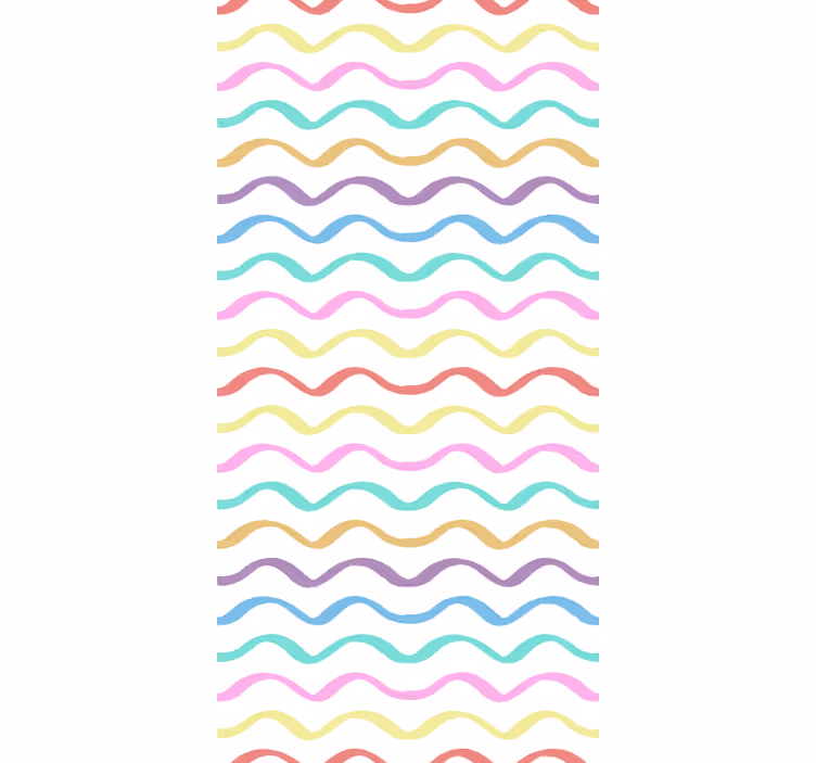 Store enrouleur chambre enfant lignes ondulées colorées - TenStickers