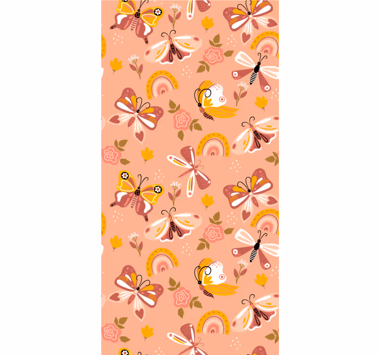 Store enrouleur papillons motif flottant rose - TenStickers