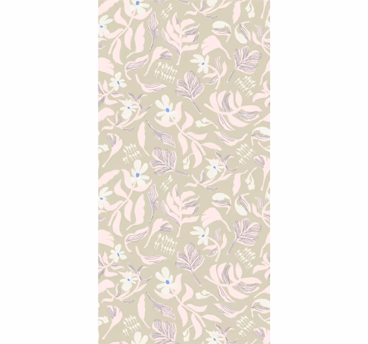 Store enrouleur fleurs et plantes thème feuille beige - TenStickers
