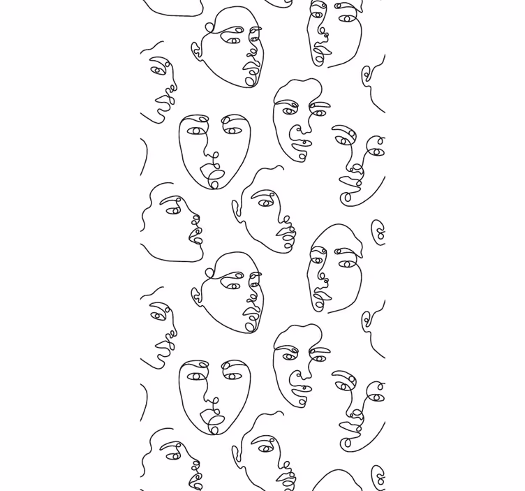 Store enrouleur original contours artistiques des visages - TenStickers