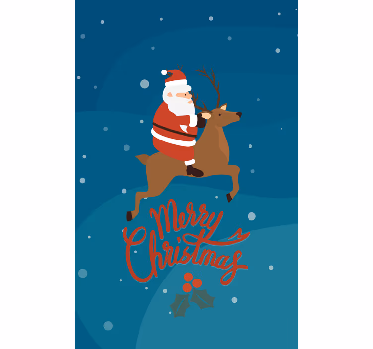 Store enrouleur original père noël chevauchant un renne - TenStickers