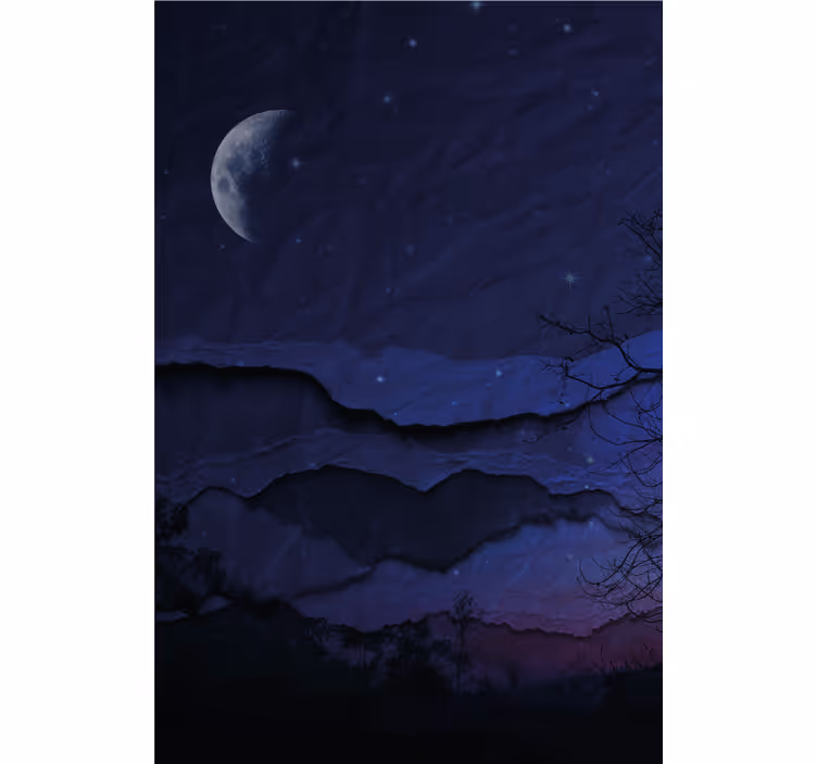 Store enrouleur original horizon superposé au clair de lune - TenStickers