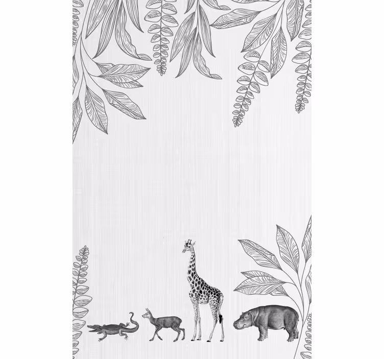Stores enfants Frontière d'animaux et d'arbres de safari - TenStickers