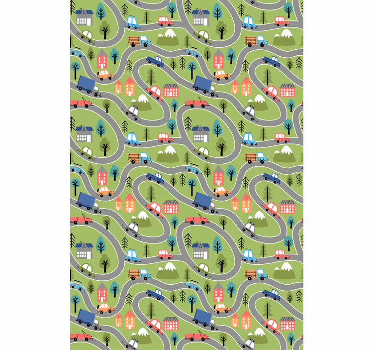 Store enrouleur chambre enfant routes de véhicules colorées - TenStickers