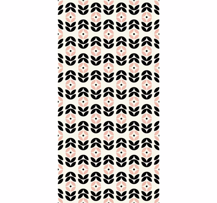 Store enrouleur fleur répétition géométrique beige - TenStickers