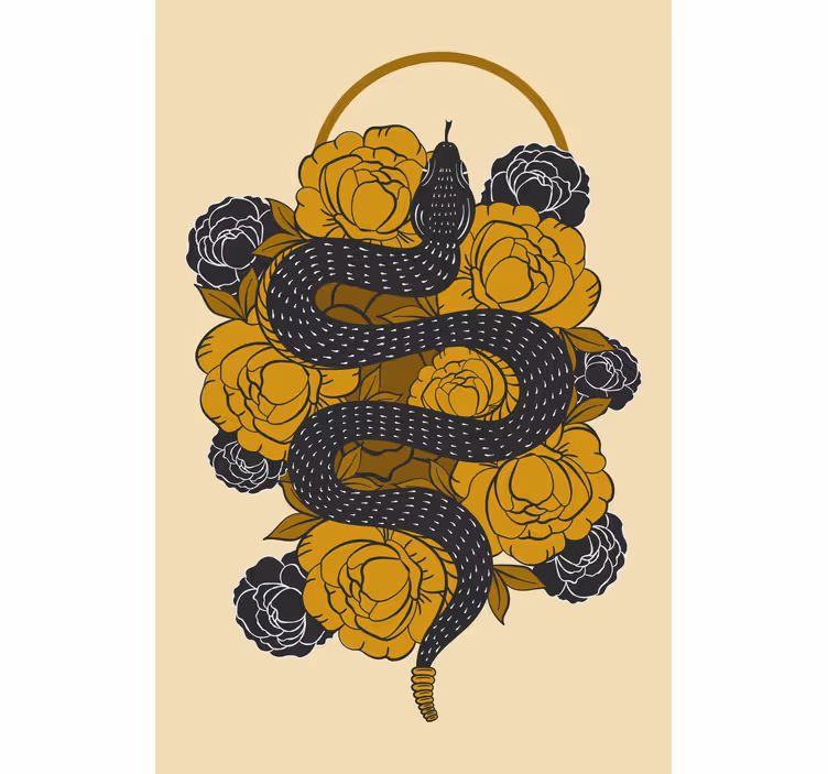 Store enrouleur animaux serpent parmi les fleurs - TenStickers