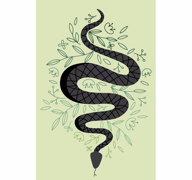 Store enrouleur animaux serpent avec des feuilles - TenStickers