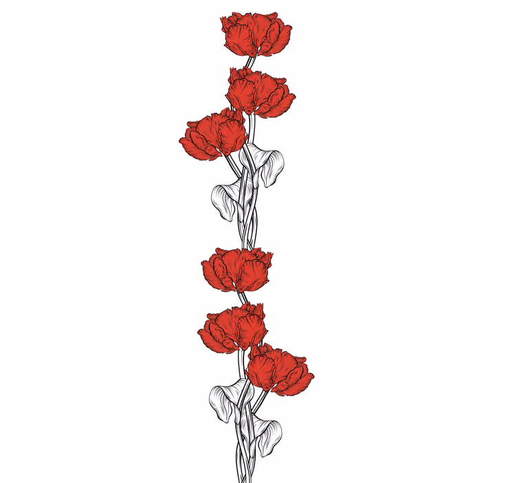 Store enrouleur fleurs et plantes fleurs rouges élégantes - TenStickers