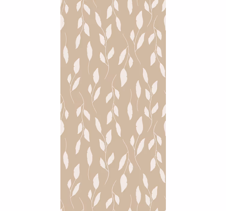 Store enrouleur fleurs et plantes motif feuilles beige - TenStickers