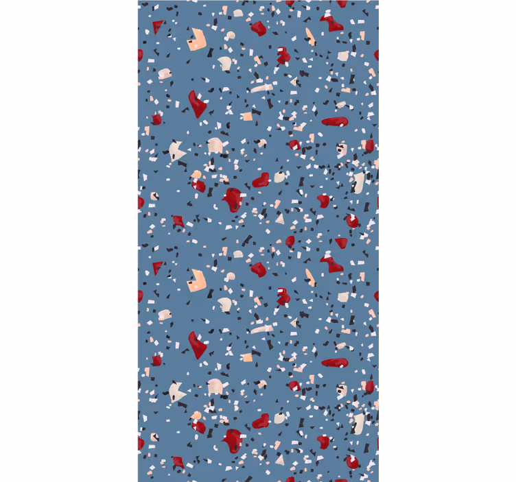 Store enrouleur textures et motifs terrazzo géométrique bleu - TenStickers