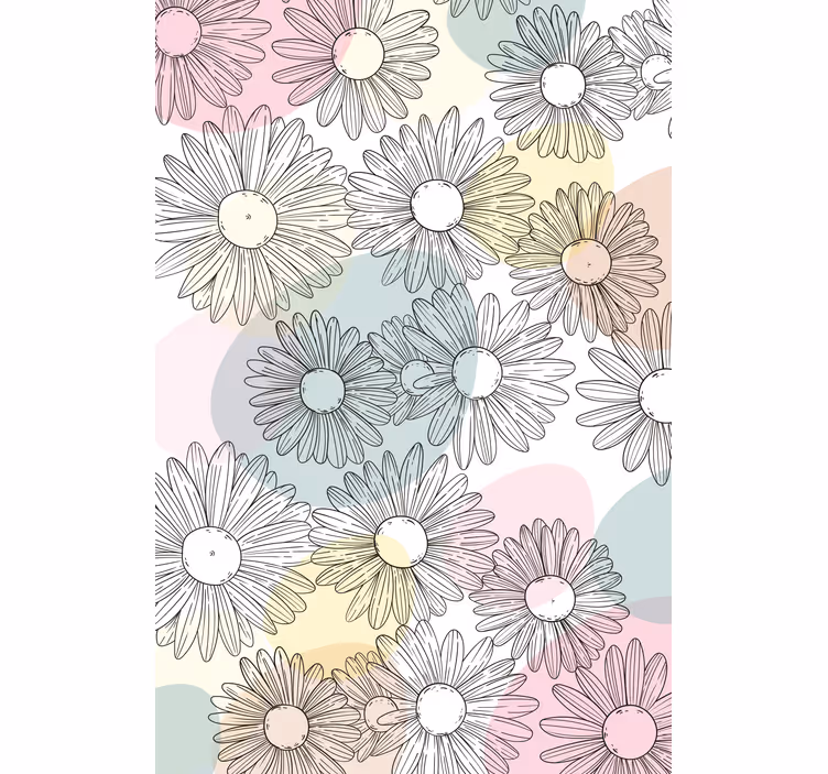 Store enrouleur fleur marguerites et teintes pastel - TenStickers