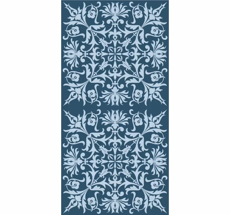 Store enrouleur fleurs motif bleu provincial français - TenStickers