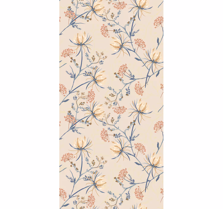 Store enrouleur fleurs et plantes motif fleuri beige - TenStickers