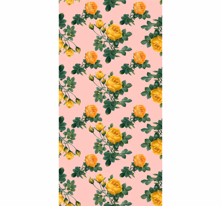 Store salle à manger motif de roses jaunes - TenStickers