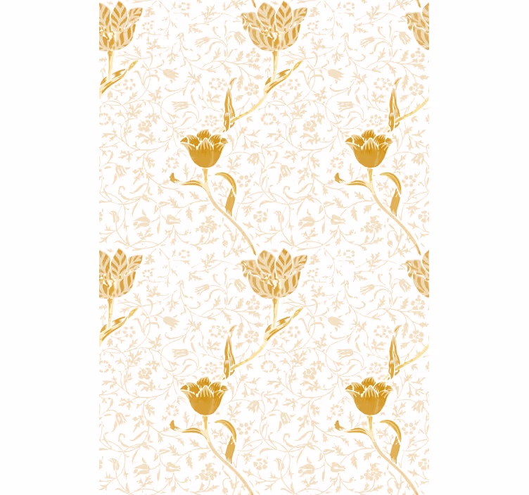 Store enrouleur fleur motif élégant doré - TenStickers