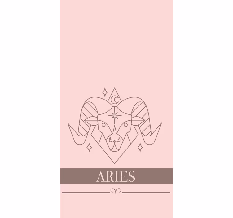 Store enrouleur autres design de carte zodiaque bélier rose - TenStickers