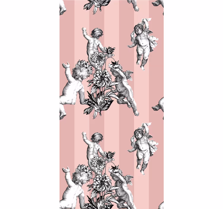 Store enrouleur classique chérubins avec des fleurs - TenStickers