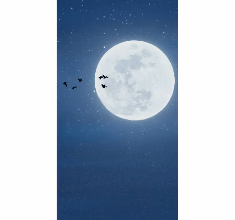 Store enrouleur salon ciel nocturne avec pleine lune - TenStickers
