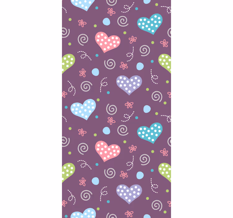 Store enrouleur romantique motifs de cœur colorés - TenStickers