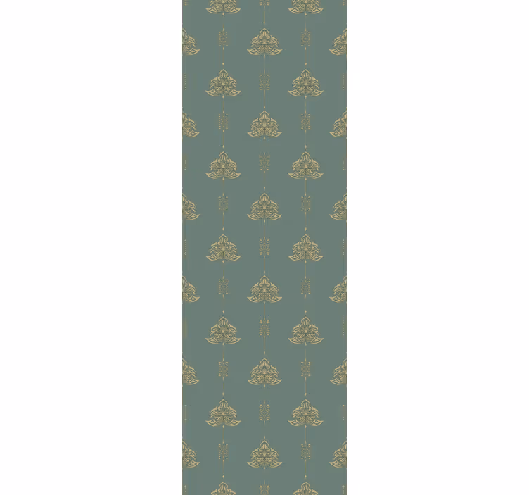 Stores Art Nouveau bleu canard et doré - TenStickers