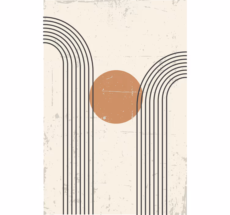 Stores marrons demi-arche abstrait - TenStickers