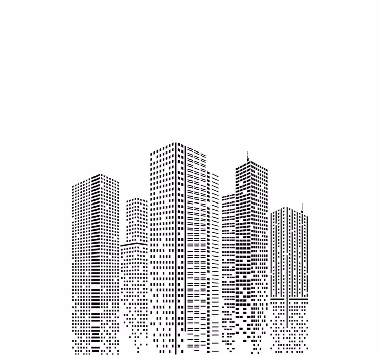 Store bureau ligne d'horizon paysage urbain - TenStickers