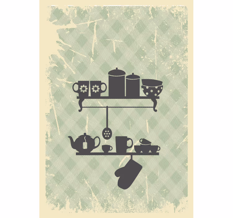 Store enrouleur cuisine motif étagères - TenStickers