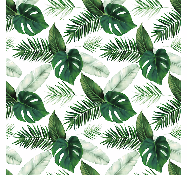 Store salon dessin de feuilles tropicales - TenStickers