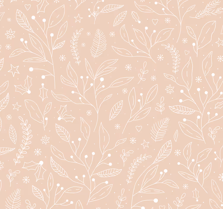 Store enrouleur salon beige plantes de Noël - TenStickers