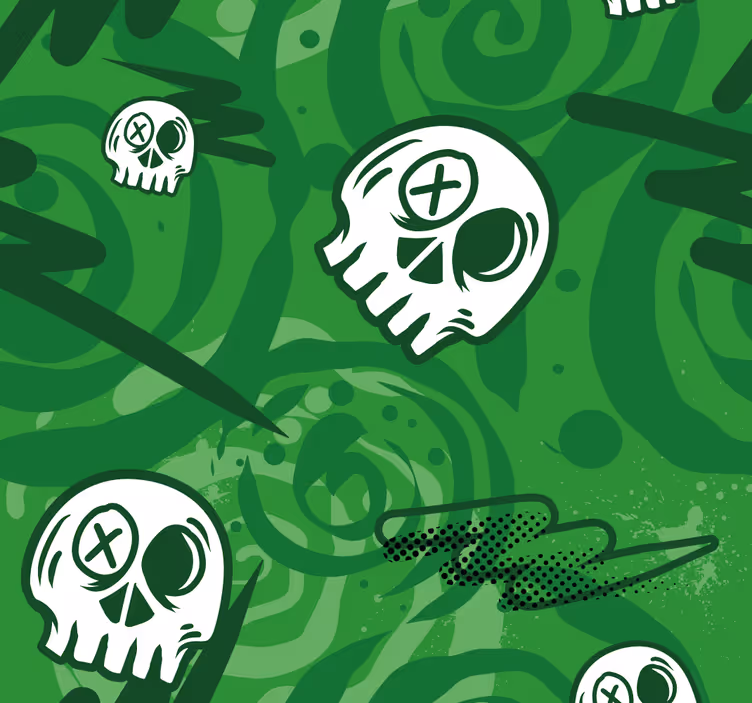Store vert chambre ado graffiti avec crânes - TenStickers