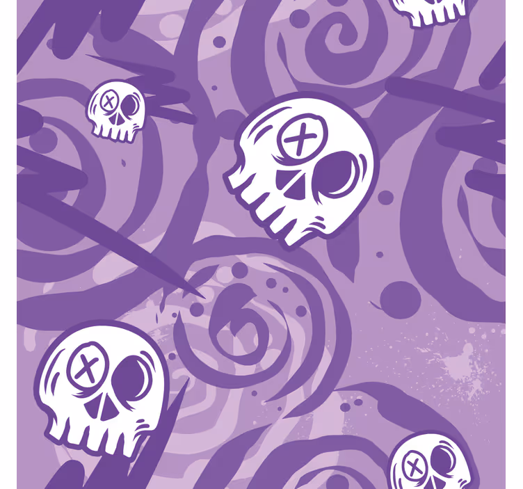Store lilas chambre ado graffiti avec crânes - TenStickers