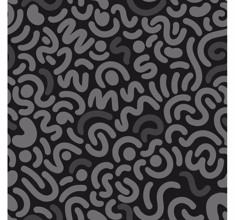 Store salon lignes arrondies noires abstraites - TenStickers