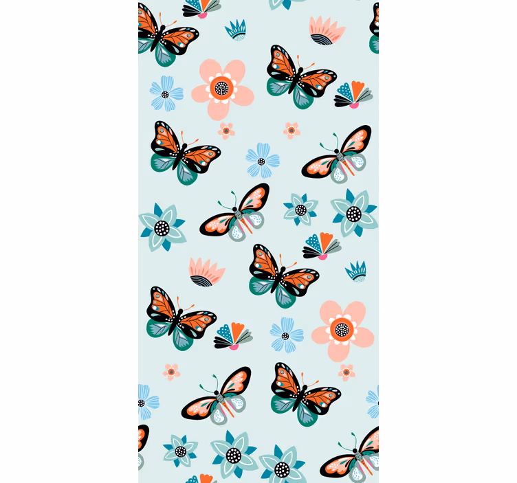 Store enrouleur enfants papillons et fleurs - TenStickers