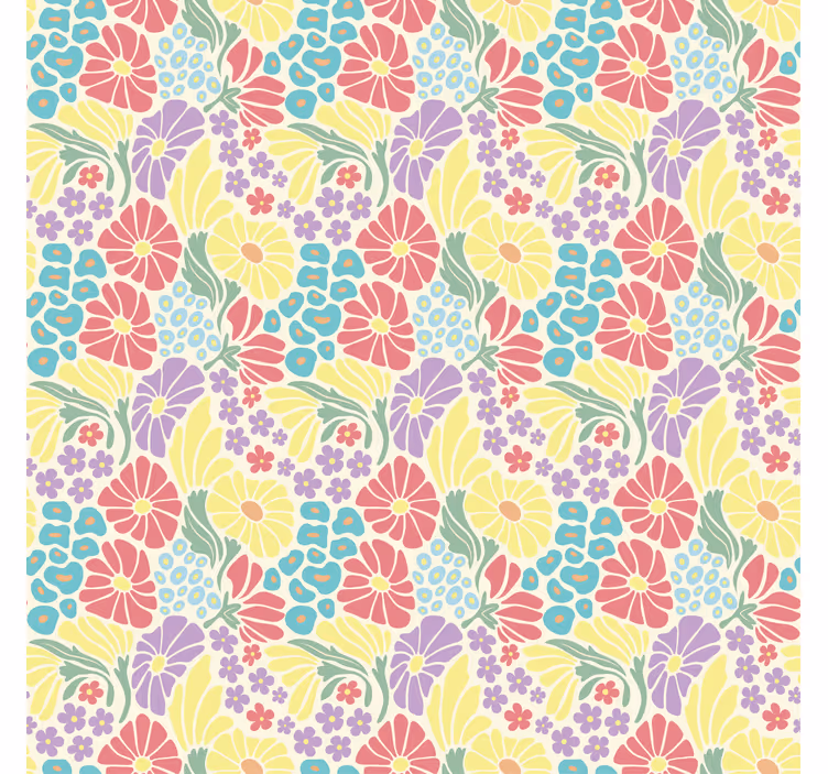 Store enrouleur salon fleurs pastel - TenStickers