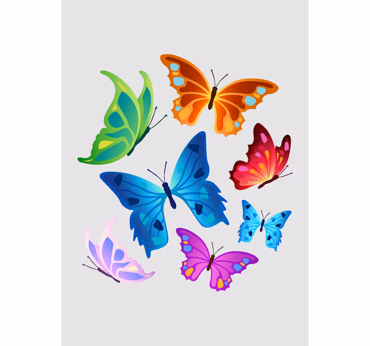 Store enrouleur papillons grandes ailes colorées - TenStickers