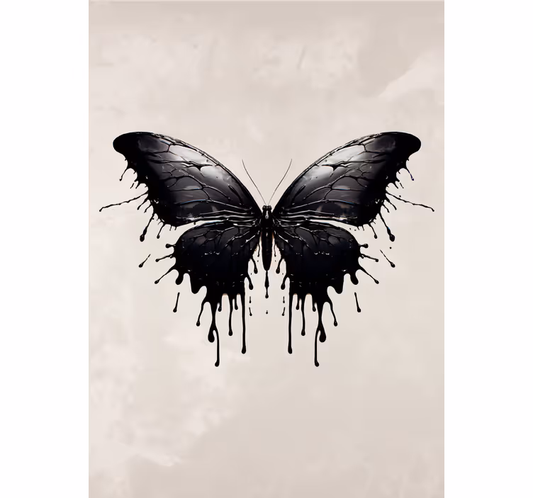 Store enrouleur papillons grandes ailes noires - TenStickers