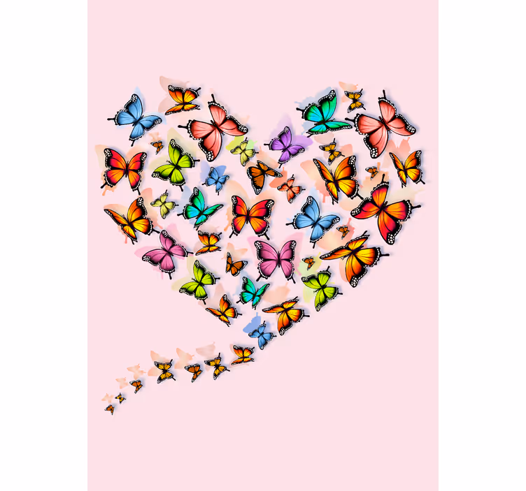 Store enrouleur papillons conception de coeur - TenStickers