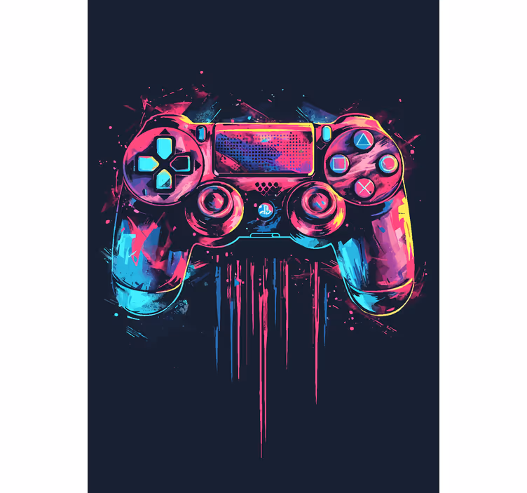 Store enrouleur geek contrôle bleu et rose - TenStickers