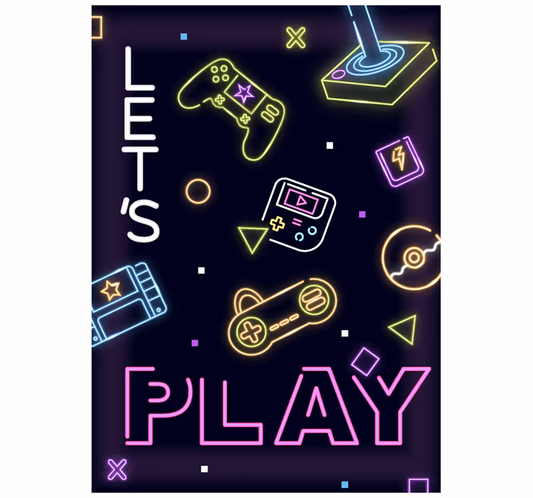 Store enrouleur geek contrôles au néon - TenStickers