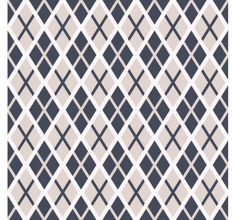 Store enrouleur scandinave losanges bleus et beiges - TenStickers