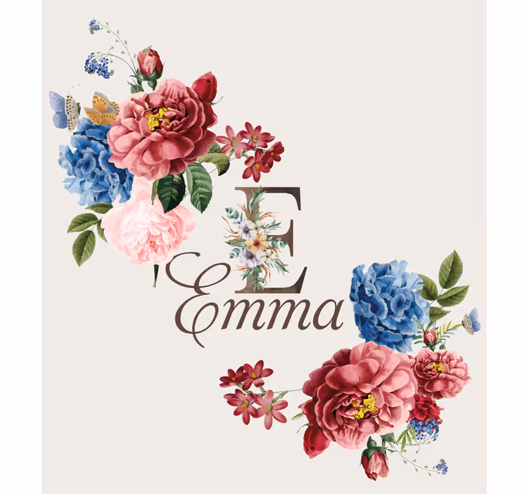 Store enrouleur personnalisé initiale florale - TenStickers