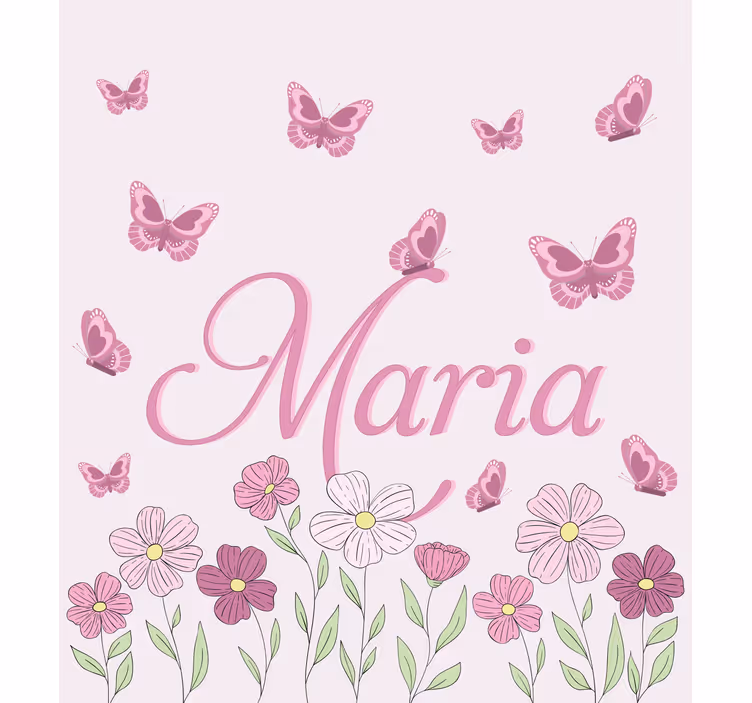Store enrouleur fleur et papillons roses personnalisé - TenStickers