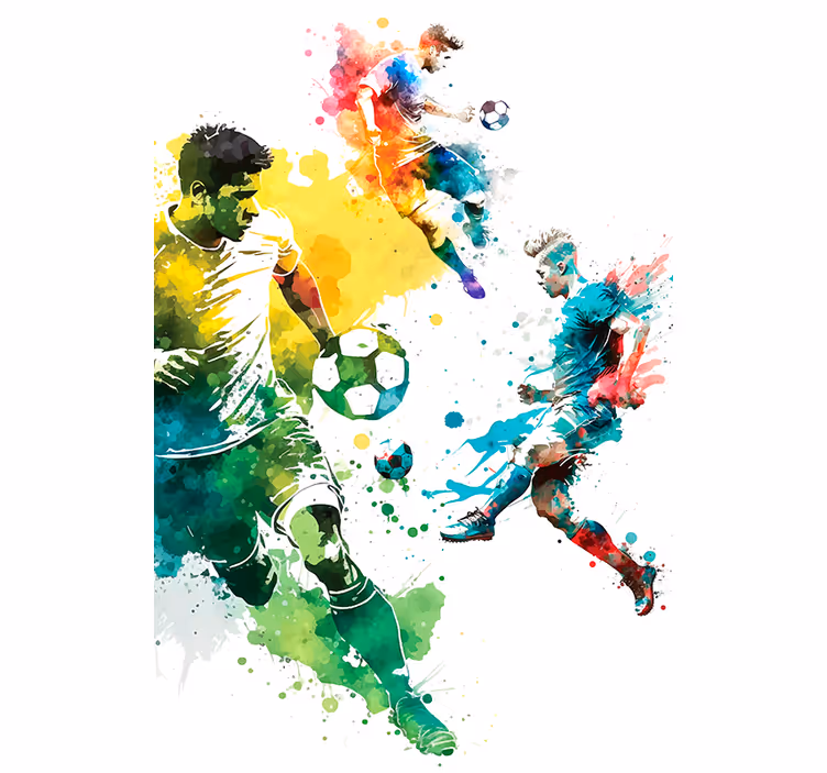Store enrouleur football joueurs avec taches de peinture - TenStickers