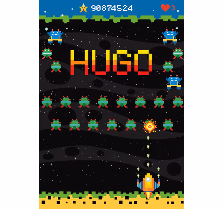 Store enrouleur geek écran d'arcade 8 bits avec prénom - TenStickers