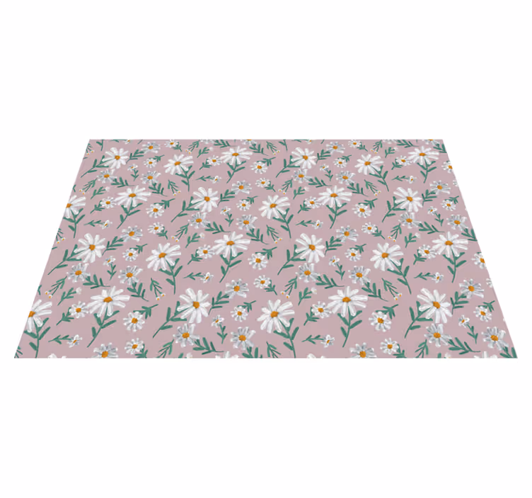 sets de table fleuris rose marguerite des années 70 - TenStickers