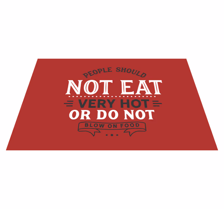 Set de table citation message d'instruction alimentaire - TenStickers