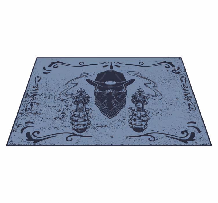 Set de table original visage de cowboy avec armes - TenStickers