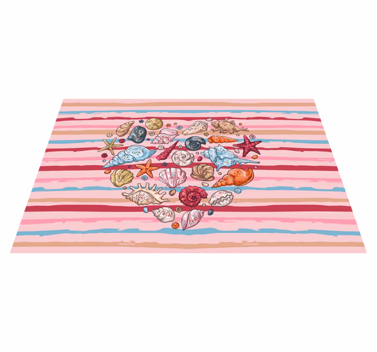 Set de table moderne motif cœurs en coquillage - TenStickers