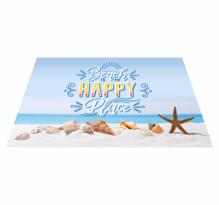 Set de table citation mon endroit heureux à la plage - TenStickers